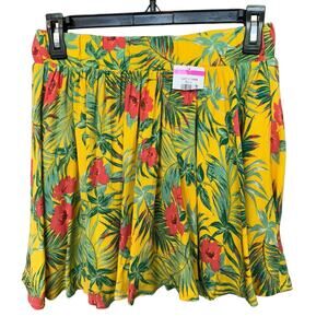 New ~ WALKING ON SUNSHINE ~ Women's Tropical Pleated Skirt Size XL